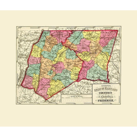 Carroll Fredrick Maryland - Stedman 1873 Black Modern Wood Framed Art Print with Double Matting by Stedman