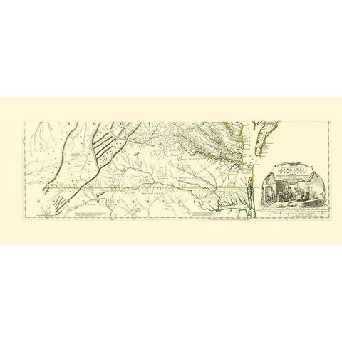 North Carolina, Virginia, Maryland - Jefferys 1776 White Modern Wood Framed Art Print by Jefferys