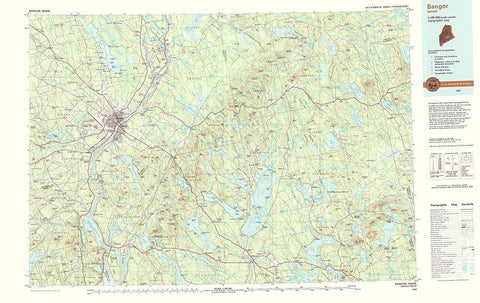 Bangor Maine Quad - USGS 1994 Black Ornate Wood Framed Art Print with Double Matting by USGS
