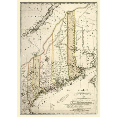 Maine - Bohn 1798 White Modern Wood Framed Art Print by Bohn