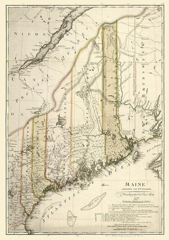 Maine - Bohn 1798 Black Ornate Wood Framed Art Print with Double Matting by Bohn