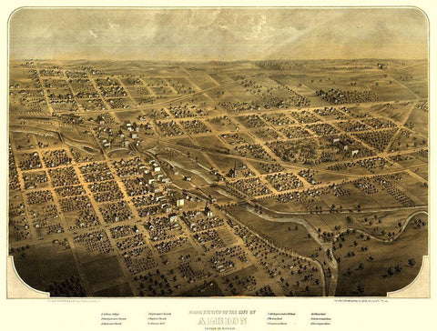 Albion Michigan - Ruger 1868 Black Ornate Wood Framed Art Print with Double Matting by Ruger