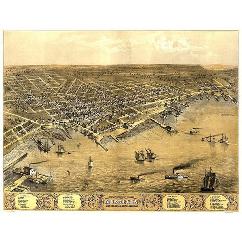 Muskegon Michigan - Ruger 1868 Black Modern Wood Framed Art Print by Ruger