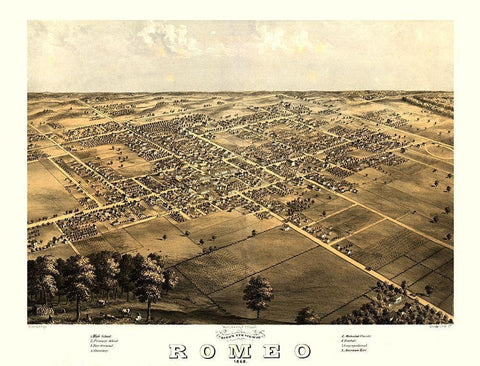 Romeo Michigan - Ruger 1868 White Modern Wood Framed Art Print with Double Matting by Ruger
