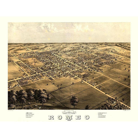 Romeo Michigan - Ruger 1868 White Modern Wood Framed Art Print by Ruger