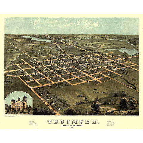 Tecumseh Michigan - Ruger 1868 White Modern Wood Framed Art Print by Ruger