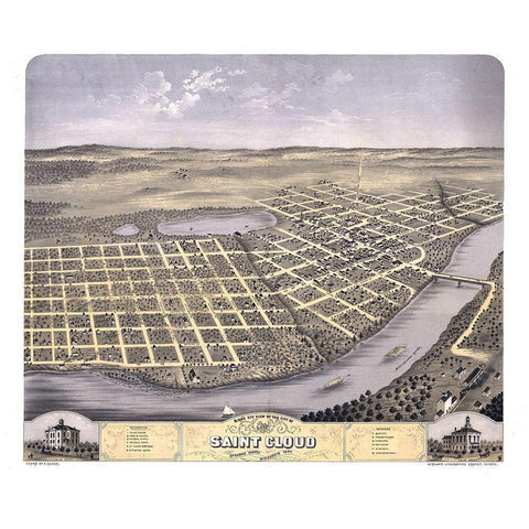 Saint Cloud Minnesota - Ruger 1869 White Modern Wood Framed Art Print by Ruger