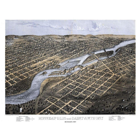 Saint Anthony Minnesota - Ruger 1867 Black Modern Wood Framed Art Print with Double Matting by Ruger