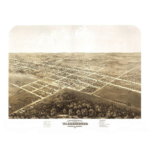 Warrensburg Missouri - Ruger 1869 Gold Ornate Wood Framed Art Print with Double Matting by Ruger