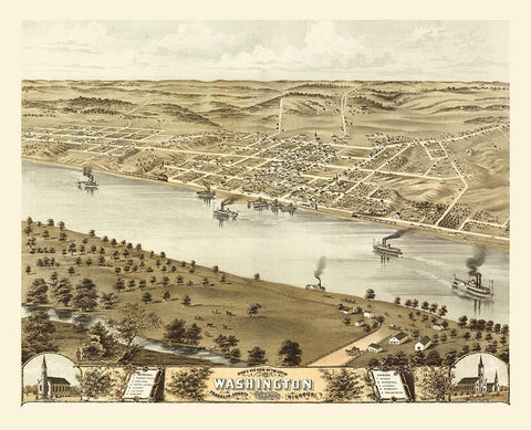 Washington Missouri - Ruger 1869 Black Ornate Wood Framed Art Print with Double Matting by Ruger