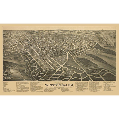 Winston Salem North Carolina - Ruger 1891 Black Modern Wood Framed Art Print with Double Matting by Ruger