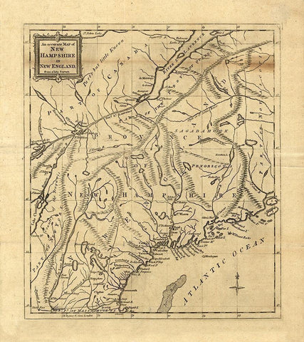 New Hampshire -1781 Black Ornate Wood Framed Art Print with Double Matting by Unknown