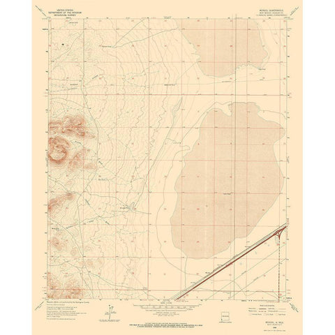 Mondel New Mexico Quad - USGS 1964 Gold Ornate Wood Framed Art Print with Double Matting by USGS