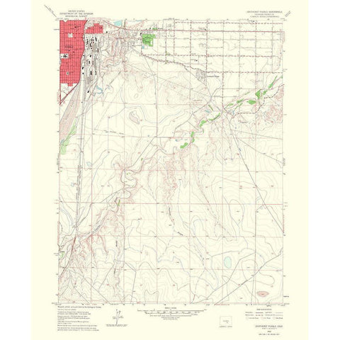 East Pueblo Southeast Colorado Quad - USGS 1960 White Modern Wood Framed Art Print by USGS
