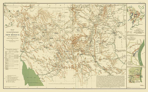 New Mexico Military Department - Carleton 1864 White Modern Wood Framed Art Print with Double Matting by Carleton