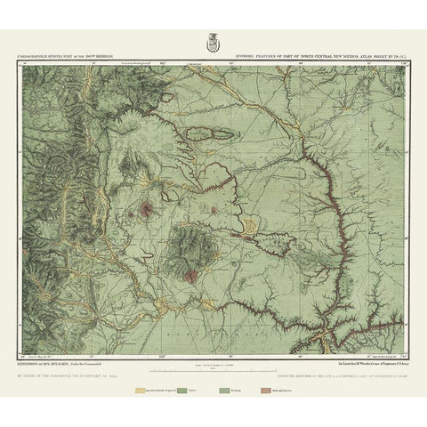 New Mexico New Mexico Economic Sheet - US Army Gold Ornate Wood Framed Art Print with Double Matting by US Army