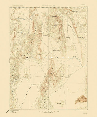 Disaster Nevada Sheet - USGS 1893 Black Ornate Wood Framed Art Print with Double Matting by USGS