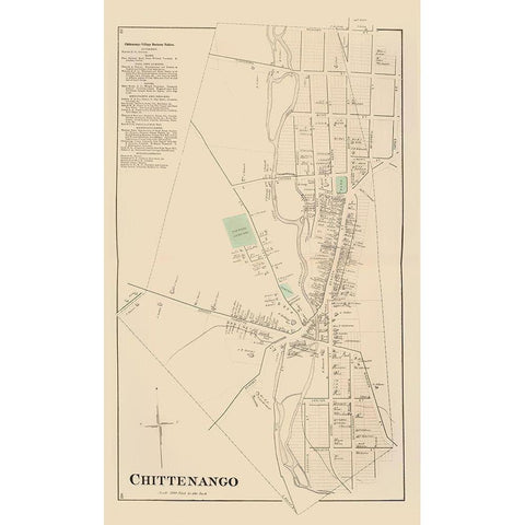 Chittenango New York Landowner - Whitman 1875 White Modern Wood Framed Art Print by Whitman