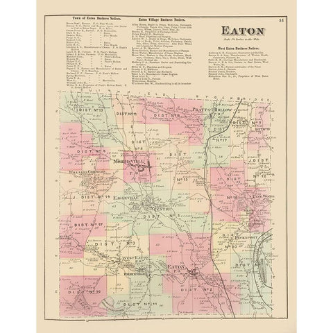 Eaton New York Landowner - Whitman 1875 Gold Ornate Wood Framed Art Print with Double Matting by Whitman
