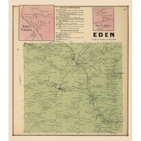 Eden New York Landowner - Stone 1866 White Modern Wood Framed Art Print by Stone