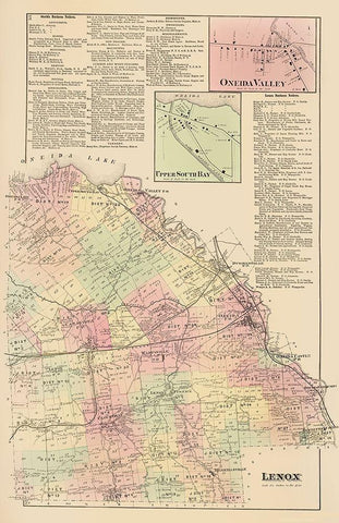 Lenox New York Landowner - Whitman 1875 White Modern Wood Framed Art Print with Double Matting by Whitman