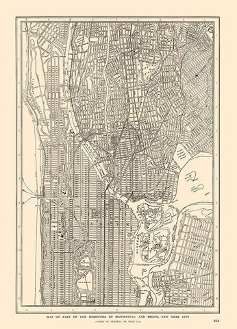 Manhattan, Bronx - New York - Reynold 1921 Black Ornate Wood Framed Art Print with Double Matting by Reynold