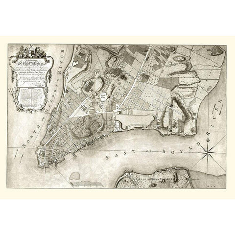 New York New York Planning - Ratzen 1767 Gold Ornate Wood Framed Art Print with Double Matting by Ratzen