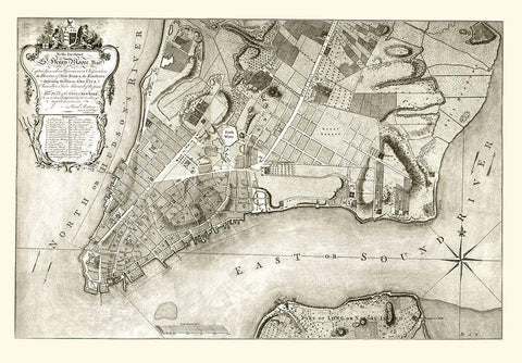 New York New York Planning - Ratzen 1767 Black Ornate Wood Framed Art Print with Double Matting by Ratzen