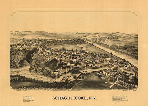 Schaghticoke New York Black Ornate Wood Framed Art Print with Double Matting by Unknown