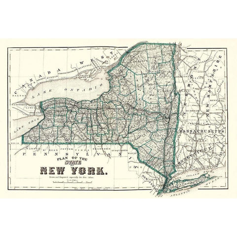 New York Planning - 1873 White Modern Wood Framed Art Print by Unknown