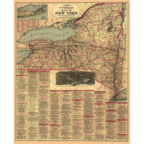 New York -1898 White Modern Wood Framed Art Print by Unknown