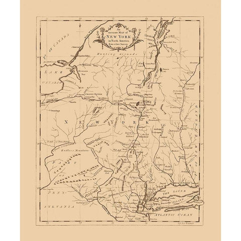 New York -1780 White Modern Wood Framed Art Print by Unknown
