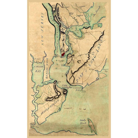New York -1780 Black Modern Wood Framed Art Print by Unknown