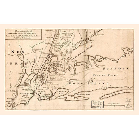 New York -1776 Black Modern Wood Framed Art Print by Unknown