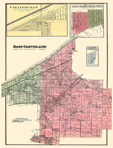East Cleveland, Collinsville Ohio Landowner Black Ornate Wood Framed Art Print with Double Matting by Titus