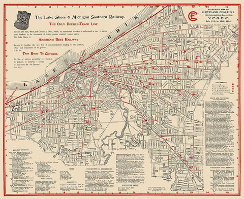 Cleveland Ohio Railways - Stranahan Co 1894 Black Ornate Wood Framed Art Print with Double Matting by Stranahan