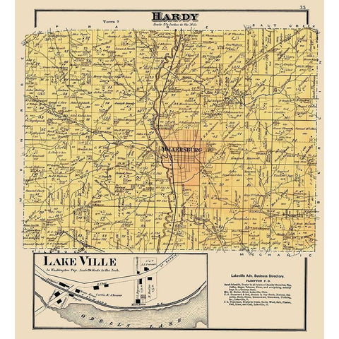 Hardy Ohio Landowner - Cring 1875 Gold Ornate Wood Framed Art Print with Double Matting by Cring