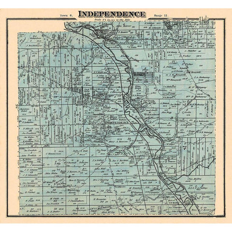 Independence Ohio Landowner - Titus 1874 White Modern Wood Framed Art Print by Titus