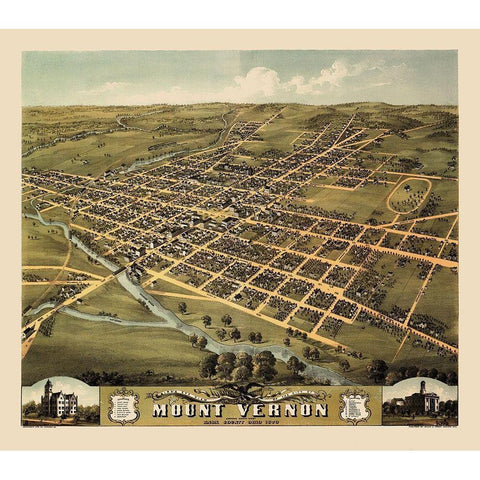 Mount Vernon Ohio - Ruger 1870 Gold Ornate Wood Framed Art Print with Double Matting by Ruger