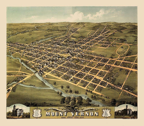 Mount Vernon Ohio - Ruger 1870 Black Ornate Wood Framed Art Print with Double Matting by Ruger