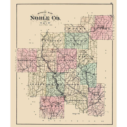Noble Ohio - Wall 1876 Black Modern Wood Framed Art Print with Double Matting by Wall