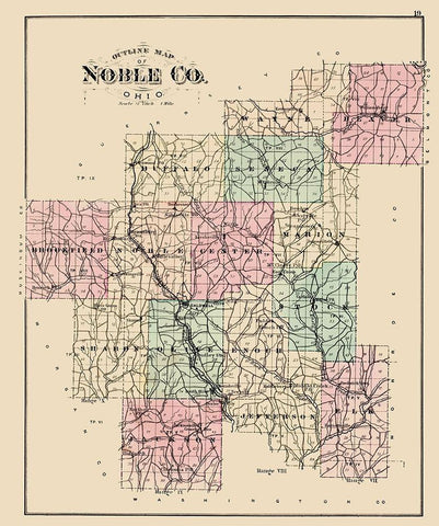 Noble Ohio - Wall 1876 Black Ornate Wood Framed Art Print with Double Matting by Wall