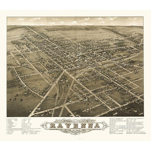 Ravenna Ohio - Ruger 1882 Black Modern Wood Framed Art Print with Double Matting by Ruger