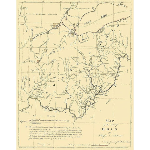 Ohio - Putnam 1804 White Modern Wood Framed Art Print by Putnam