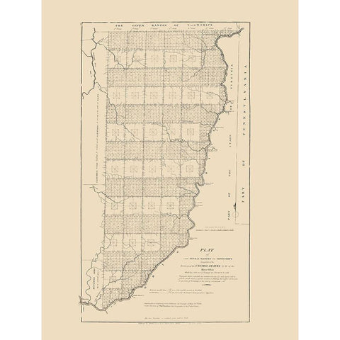 Ohio Territory - Hutchins 1814 White Modern Wood Framed Art Print by Hutchins