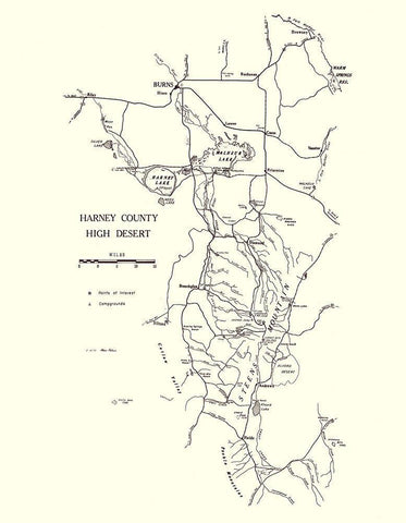 Harney Oregon - Palmer 1970 White Modern Wood Framed Art Print with Double Matting by Palmer