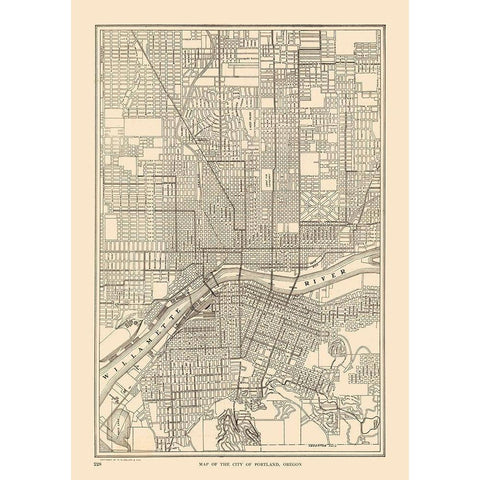 Portland Oregon - Reynold 1921 White Modern Wood Framed Art Print by Reynold