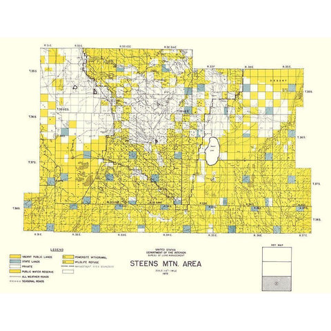 Steens Mountain Southern Oregon - DOI 1970 Gold Ornate Wood Framed Art Print with Double Matting by DOI
