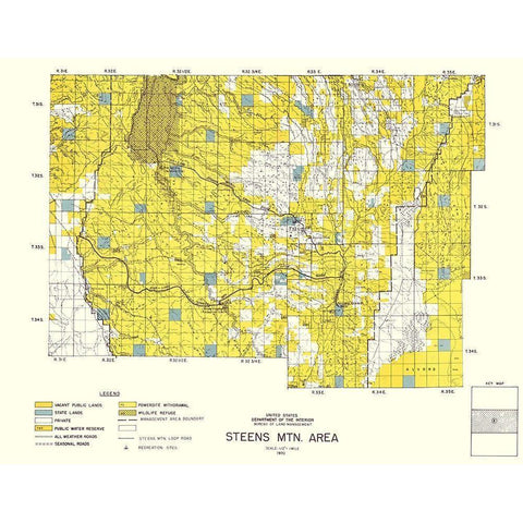 Steens Mountain Central Oregon - DOI 1970 Gold Ornate Wood Framed Art Print with Double Matting by DOI