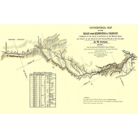 Oregon Trail Kansas 1 of 7 - Fremont 1846 White Modern Wood Framed Art Print by Fremont